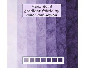 hand dyed gradient bundle of quilting cotton in shades of purple